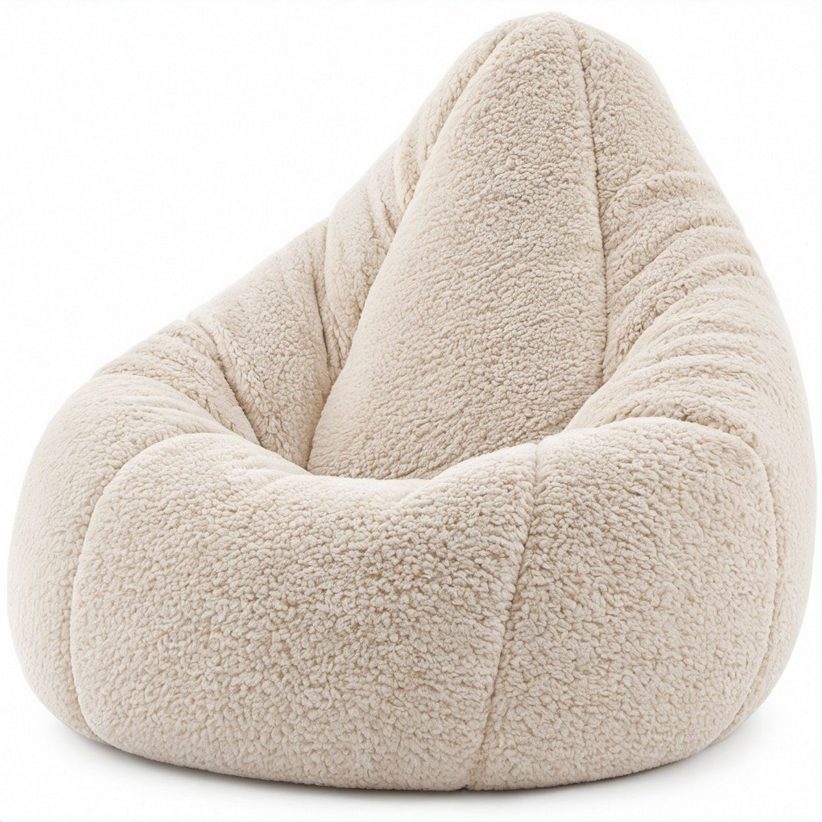 Tropfenförmiger Teddy-Sessel Creme, 80 x 80 x 90 cm