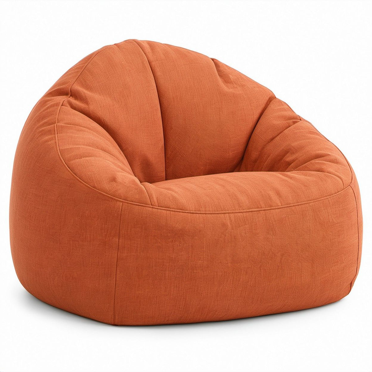 Runder Sitzsack-Sessel aus Polyester mit EPS-Füllung, Orange, 90 x 90 x 80 cm